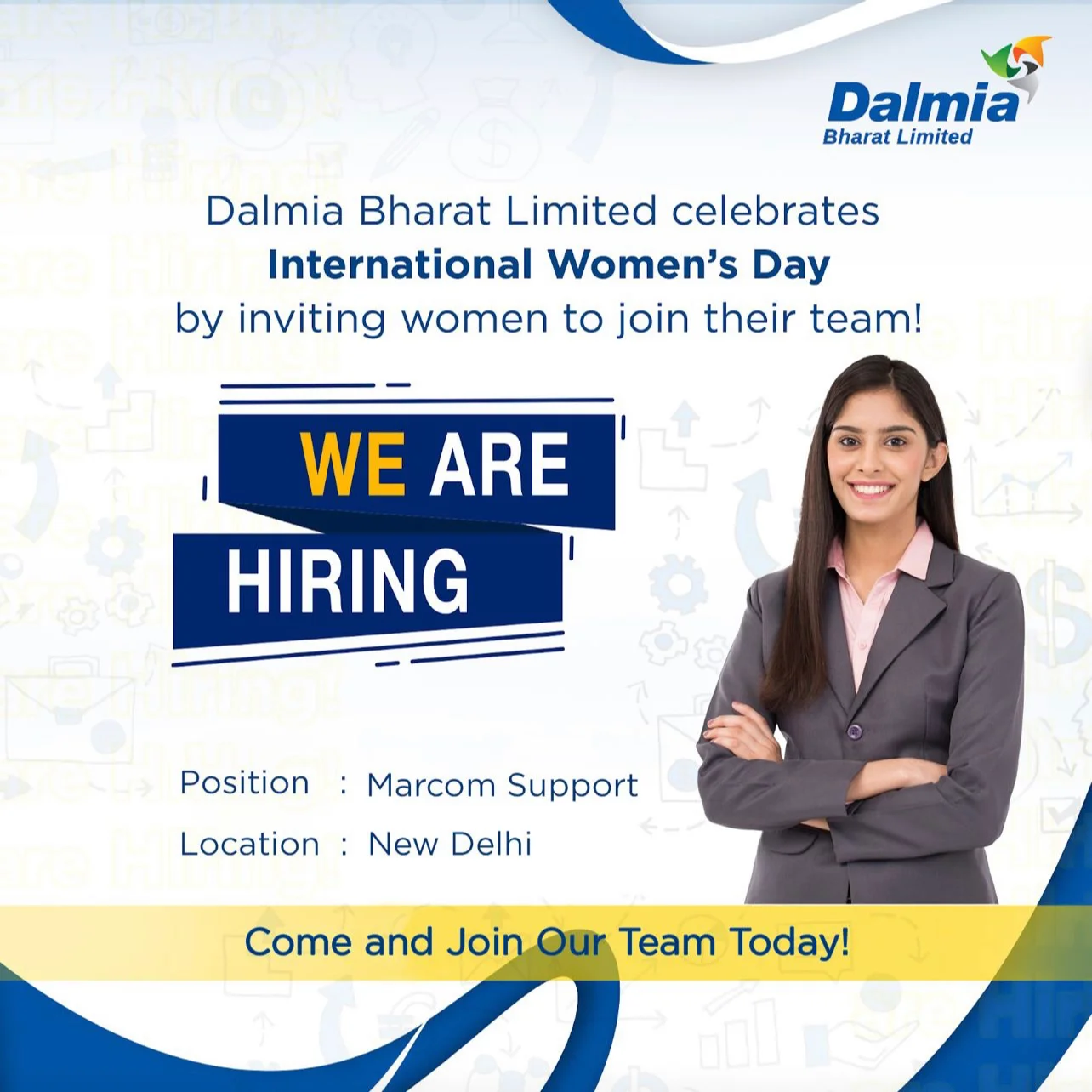 Marcom Support Hiring on Women's Day - Dalmia Cement
